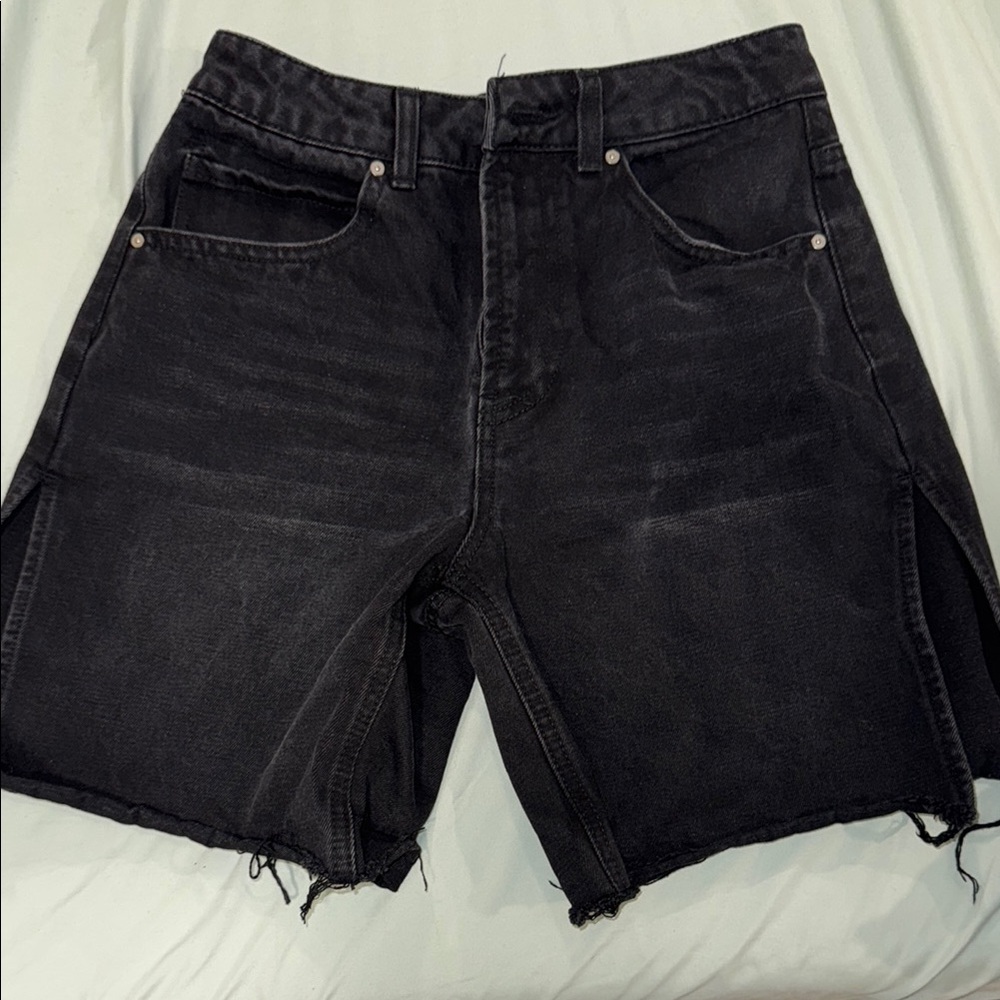 Black Denim Cutoff Shorts
